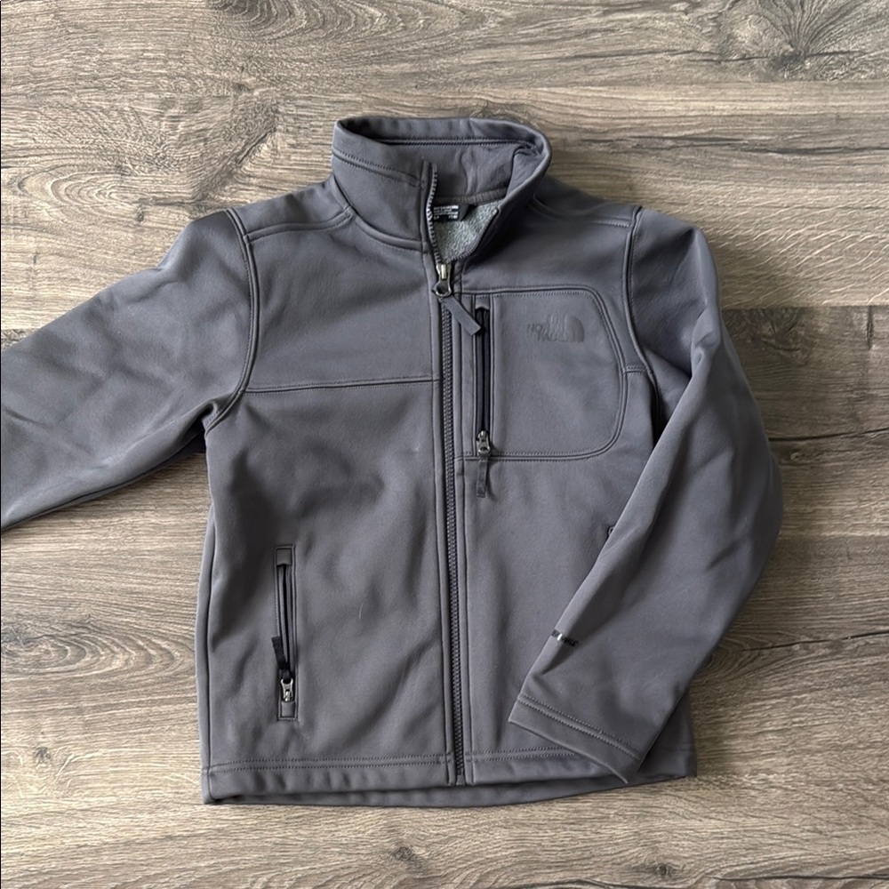 The North Face Gray softshell Jacket with High Collar